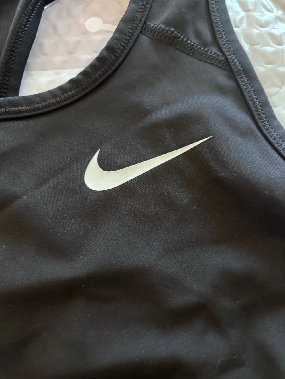 Nike Black Sports Bra with White Swoosh, S